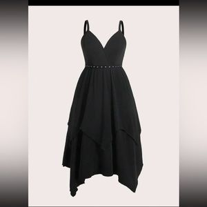 Plus Grommet Eyelet Asymmetrical Hem Cami Dress